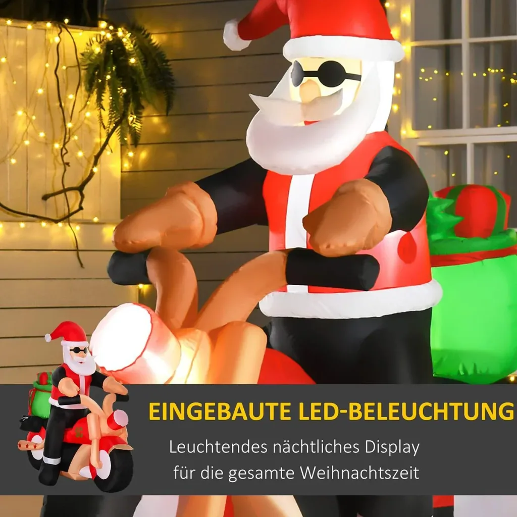 Aufblasbarer Weihnachtsmann 153 cm x 55 cm x 150 cm | Aosom.de