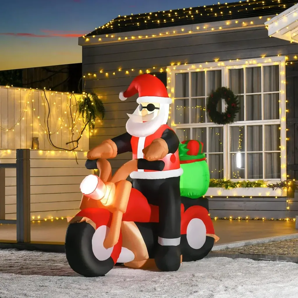 Aufblasbarer Weihnachtsmann 153 cm x 55 cm x 150 cm | Aosom.de