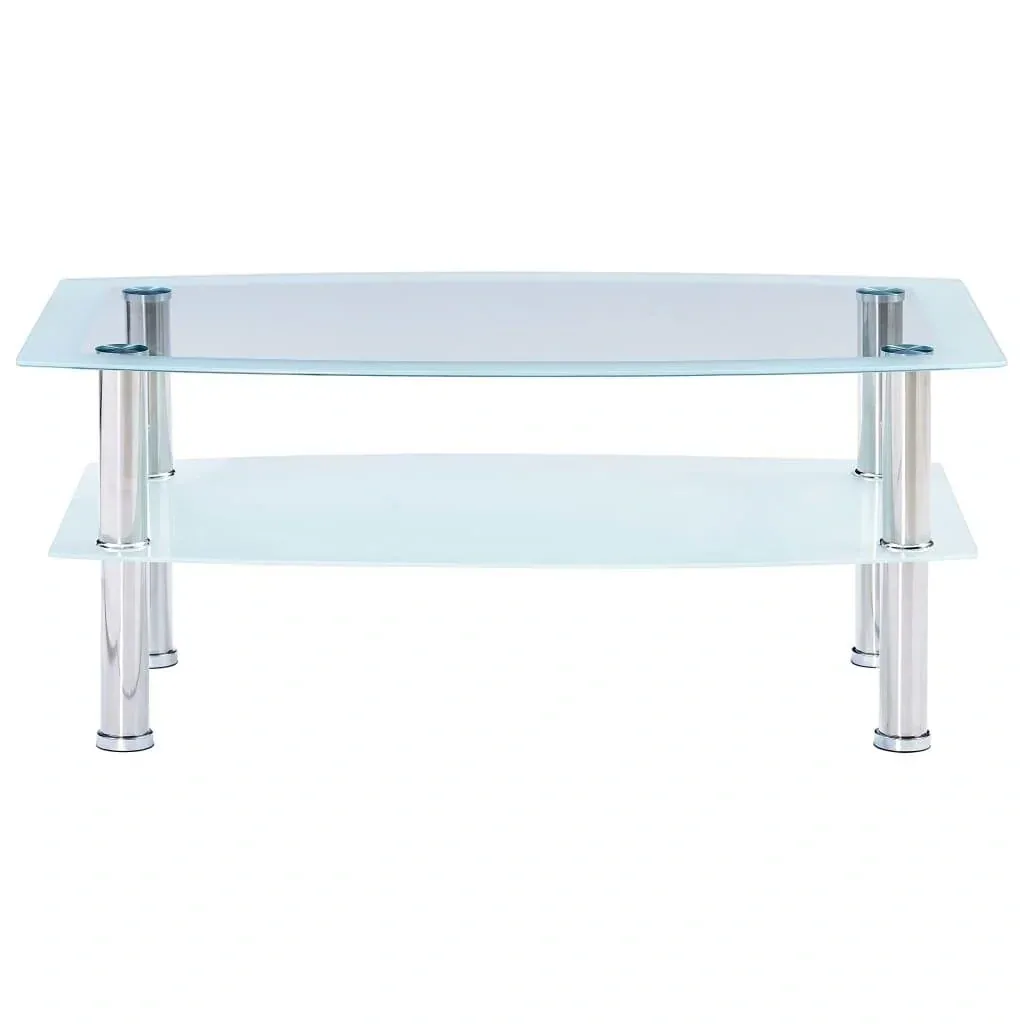 Couchtisch 100x60x42 cm gehärtetes Glas weiß