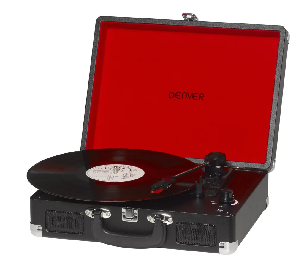 Retro USB Plattenspieler "VPL-120" im Koffer in rot