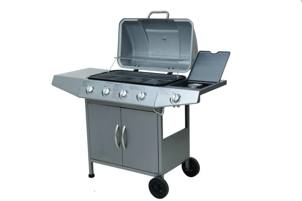 Gasgrill "Dayton" 4 Hauptbrenner + 1 Seitenbrenner, silber