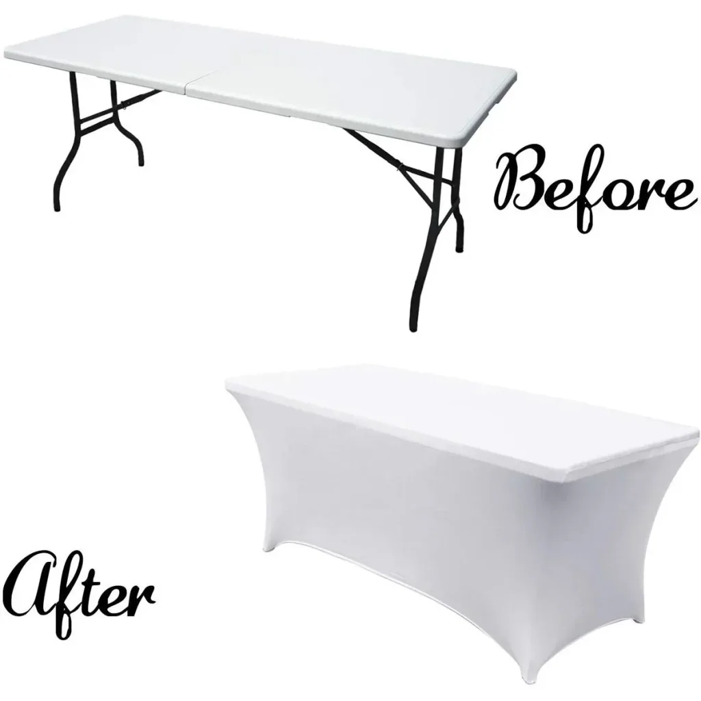 Abdeckung für rechteckigen Tisch - Stretch - 75 x 180 x 74 cm - Weiß
