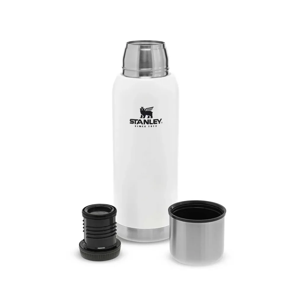 Adventure Vakuum-Flasche, 1,0 l, Edelstahl, matt weiss, Vakuum-Isolation, isolierter Trinkbecher