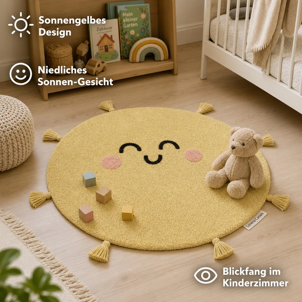 Lorena Canals waschbarer Teppich "Mr. Wonderful" Sonne