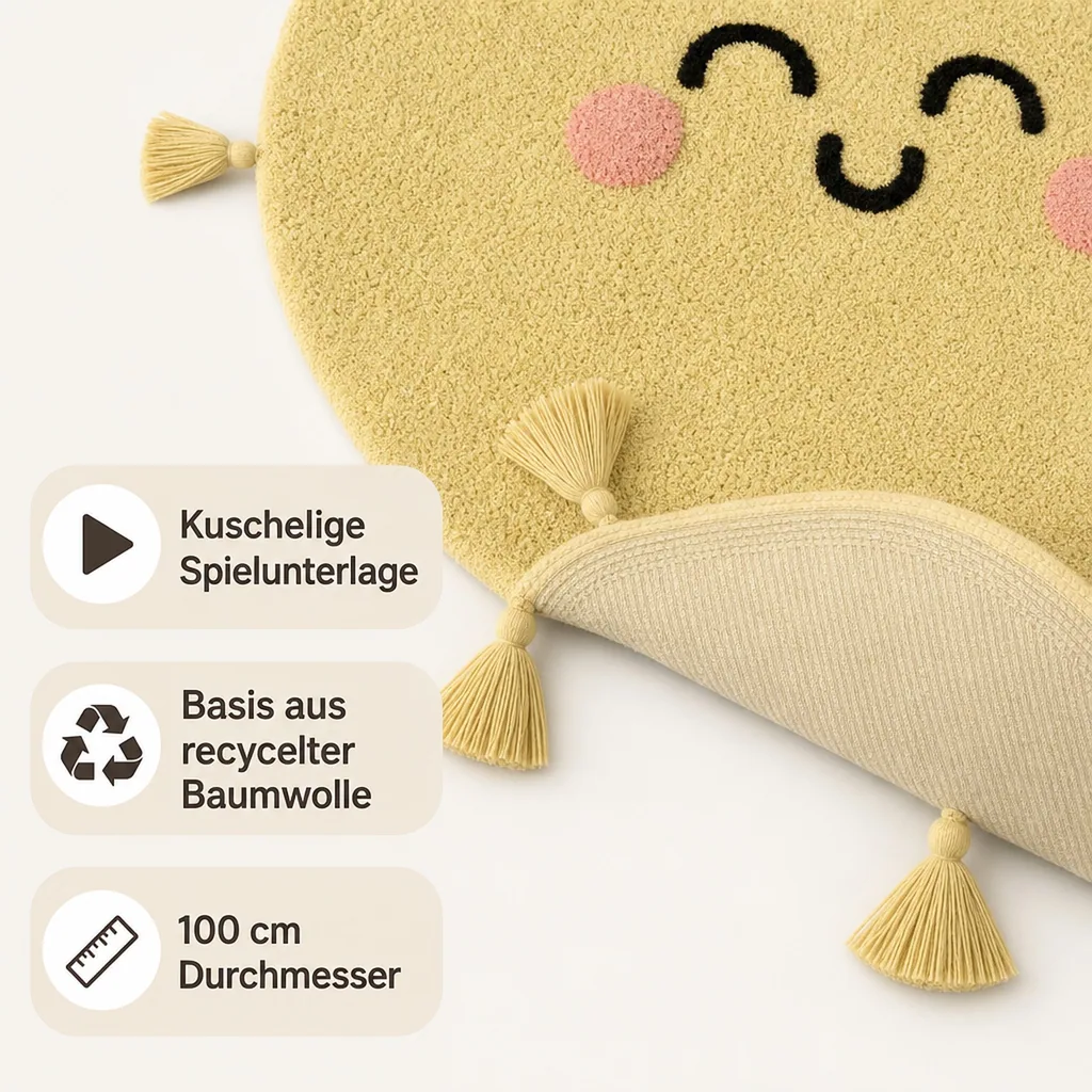 Lorena Canals waschbarer Teppich "Mr. Wonderful" Sonne