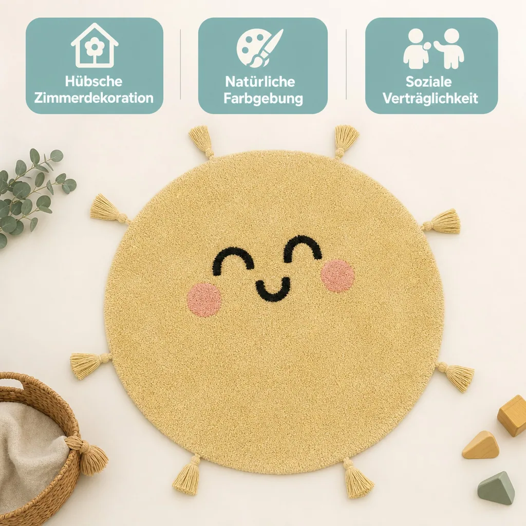 Lorena Canals waschbarer Teppich "Mr. Wonderful" Sonne