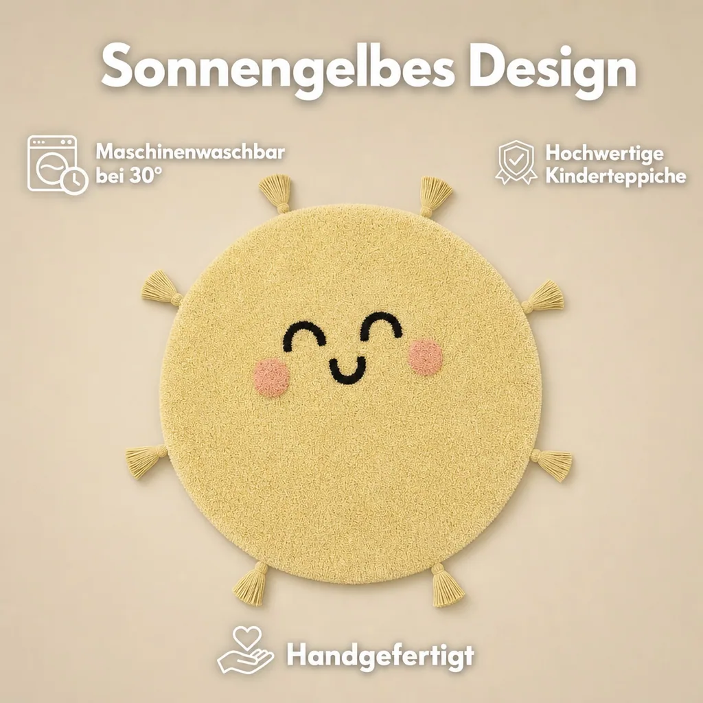 Lorena Canals waschbarer Teppich "Mr. Wonderful" Sonne