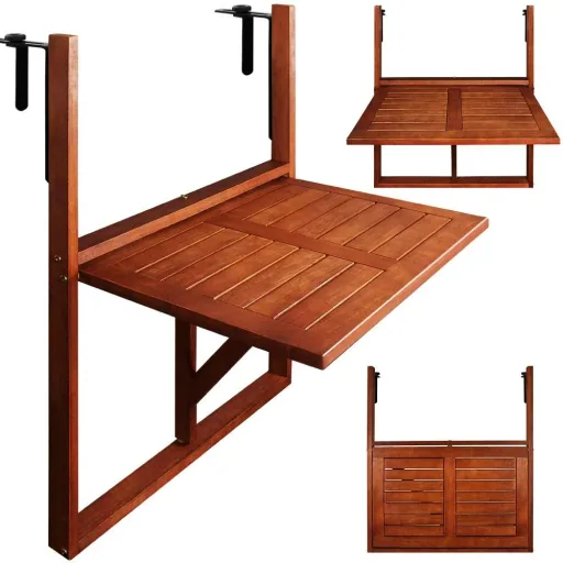 Klappbarer Balkontisch - Akazienholz - 65x45x87cm