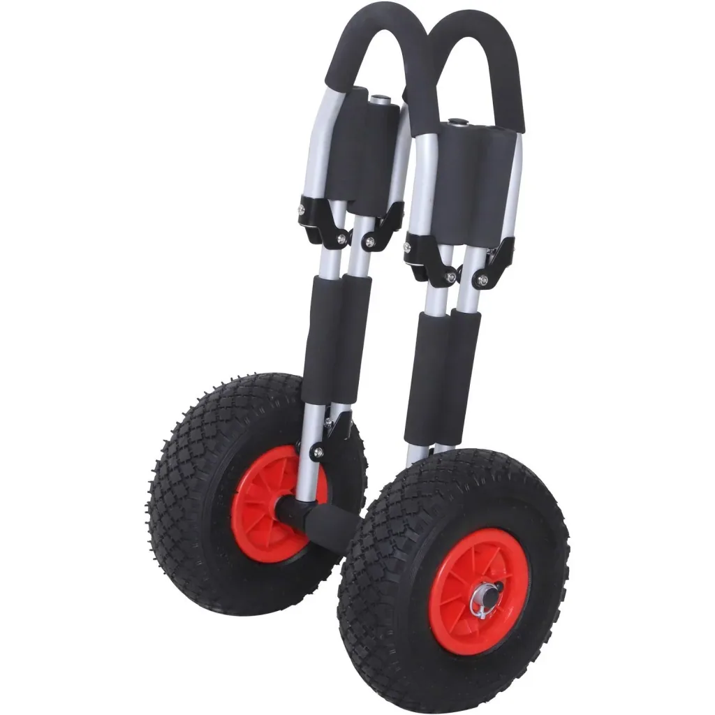 Kanuwagen Kajakwagen Surfwagen klappbar gepolstert PU-Reifen Alu Silber bis 45 kg L65 x B38 x H52 cm