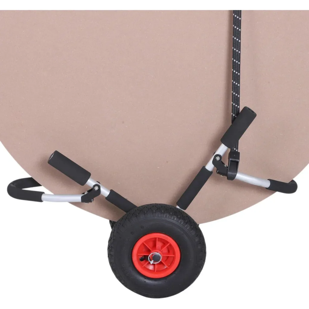 Kanuwagen Kajakwagen Surfwagen klappbar gepolstert PU-Reifen Alu Silber bis 45 kg L65 x B38 x H52 cm