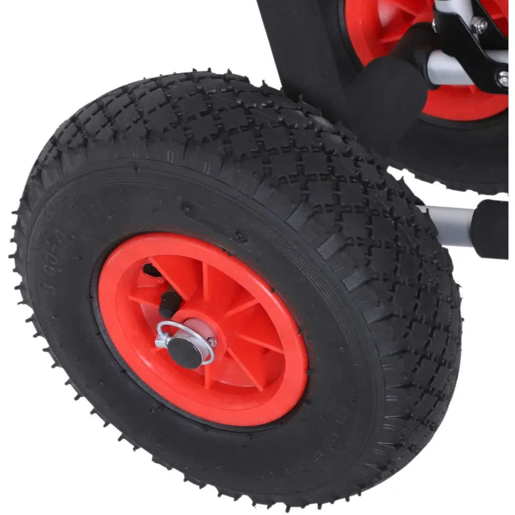 Kanuwagen Kajakwagen Surfwagen klappbar gepolstert PU-Reifen Alu Silber bis 45 kg L65 x B38 x H52 cm