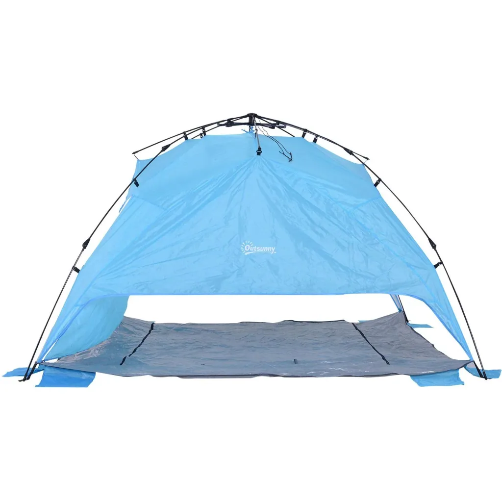 Automatik Strandmuschel Pop up Zelt Outdoor mit Boden Fenster Tragetasche 3 4 Personen 250 x 250 x 155 cm