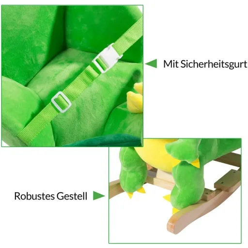 Schaukelstuhl Kinder Dino mit Sicherheitsgurt