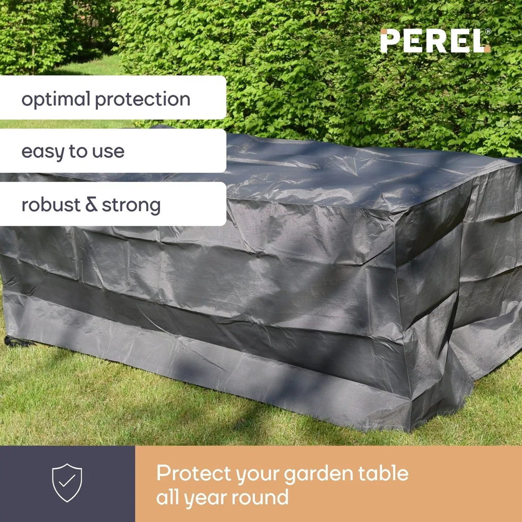 Outdoor-Tischhülle 305 x 110 x 75 cm, wasserdichte und UV-beständige schwere Gartenmöbel-Schutzhülle für Tische bis 300 cm, langlebiger Wetterschutz gegen Regen, Schmutz und Sonne