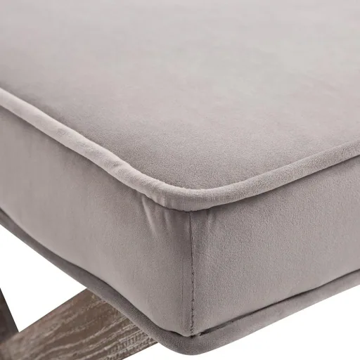 Fußhocker Sitzhocker Fußbank Sitzbank Chesterfield Polsterhocker Fußablage Samt grau 49,5 x 45 x 41 cm