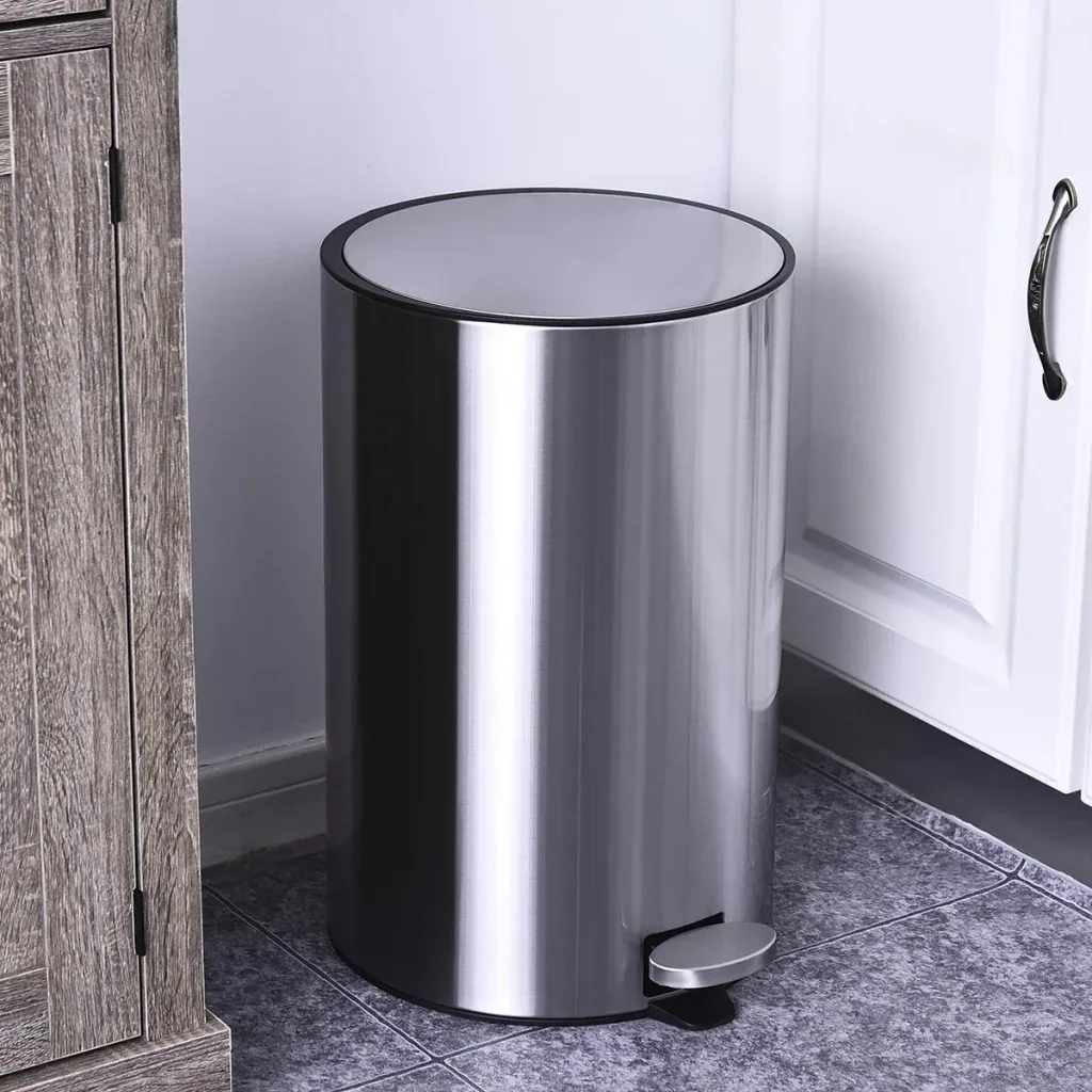 Abfalleimer mit Inneneimer silber/schwarz