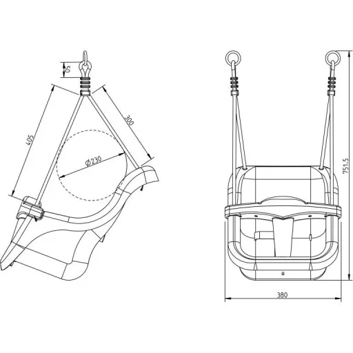 Babyschaukel Braun mit Sitz