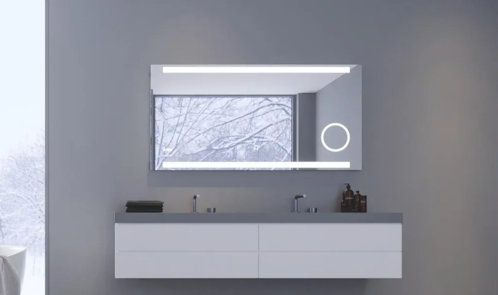Badezimmerspiegel mit Beleuchtung, "King" - 120 x 60 cm - Lichtfarbe neutralweiß - Beleuchteter Kosmetikspiegel