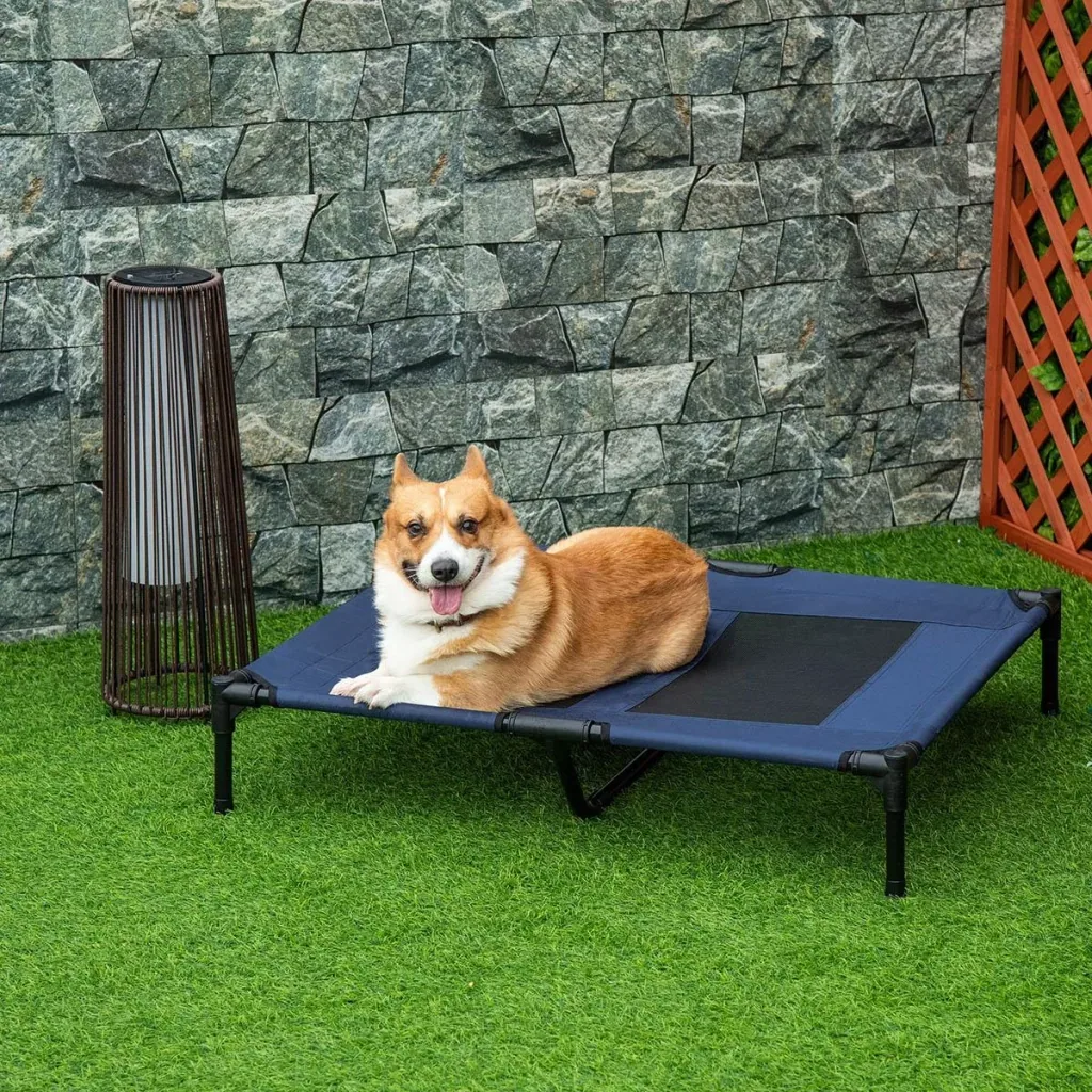 Hundeliege outdoor Schlafplatz Hundebett Hundesofa Haustierbett Katzenbett Dunkelblau 92 x 76 x 18 cm