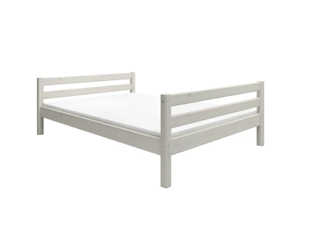 FLEXA Jugendbett, Einzelbett - Classic, Massivholz Kiefer, 140x200 cm, Farbe: Weiß gewaschene Kiefer