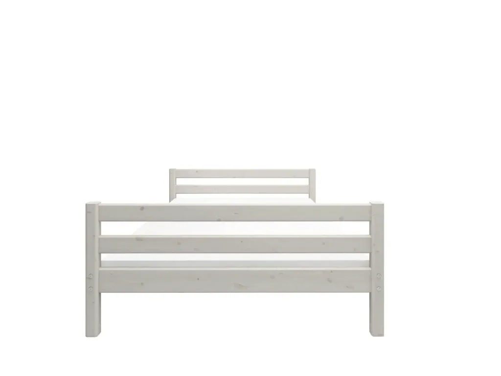FLEXA Jugendbett, Einzelbett - Classic, Massivholz Kiefer, 140x200 cm, Farbe: Weiß gewaschene Kiefer