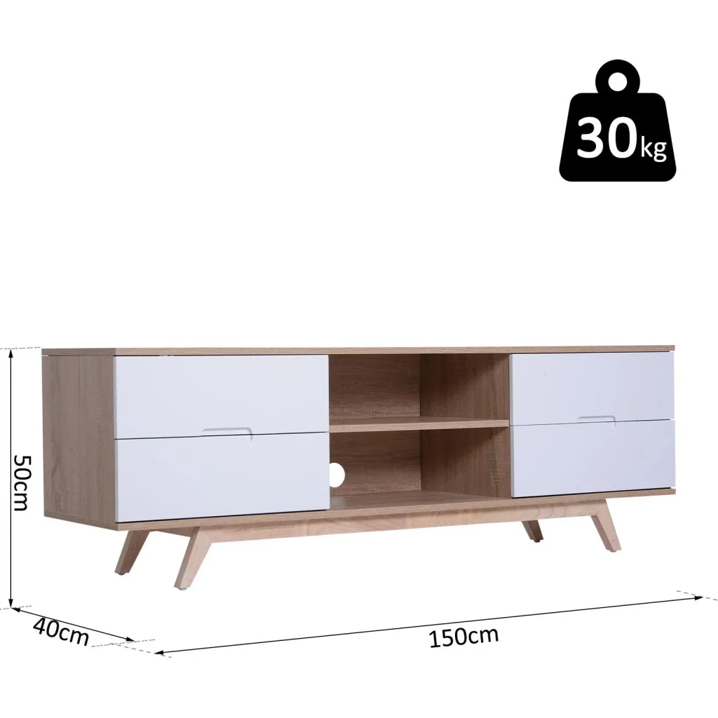 Fernsehtisch Fernsehschrank TV-Board Lowboard TV-Schrank Unterschrank 4 x Schublade 2 x Ablage 150 x 40 x 50 cm
