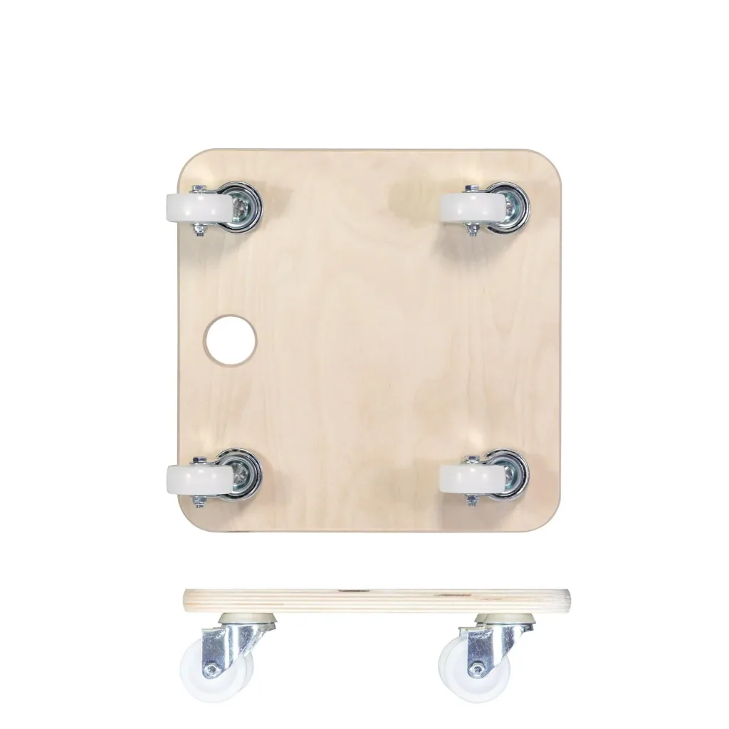 Transporthilfe MM 1352, 29 x 29 x 8,5 cm, harte Rollen Ø 50 mm, Gleitlager, Multiplex Birke FSC®, Tragkraft 250 kg