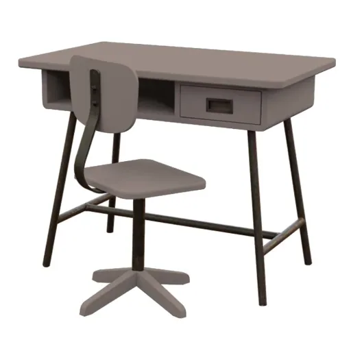 Laurette Kinderschreibtisch La Classe mit Stuhl, Farbe: taupe