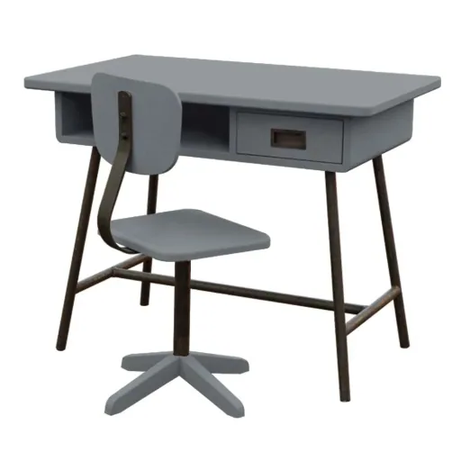 Laurette Kinderschreibtisch La Classe mit Stuhl, Farbe: taupe