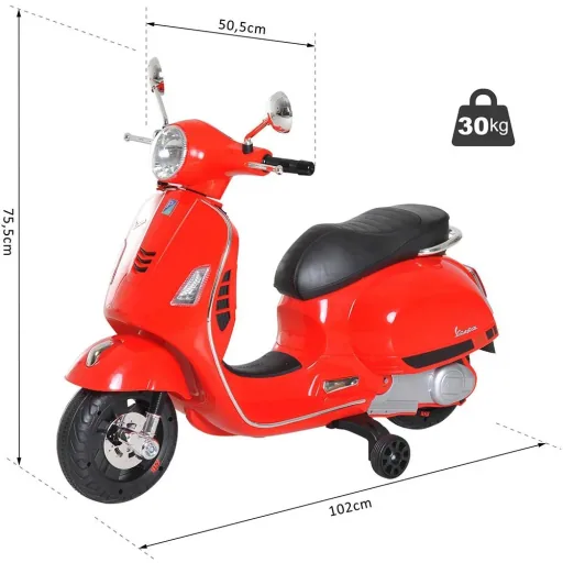 Elektro Kindermotorrad VESPA Kinderauto Weiß Rot