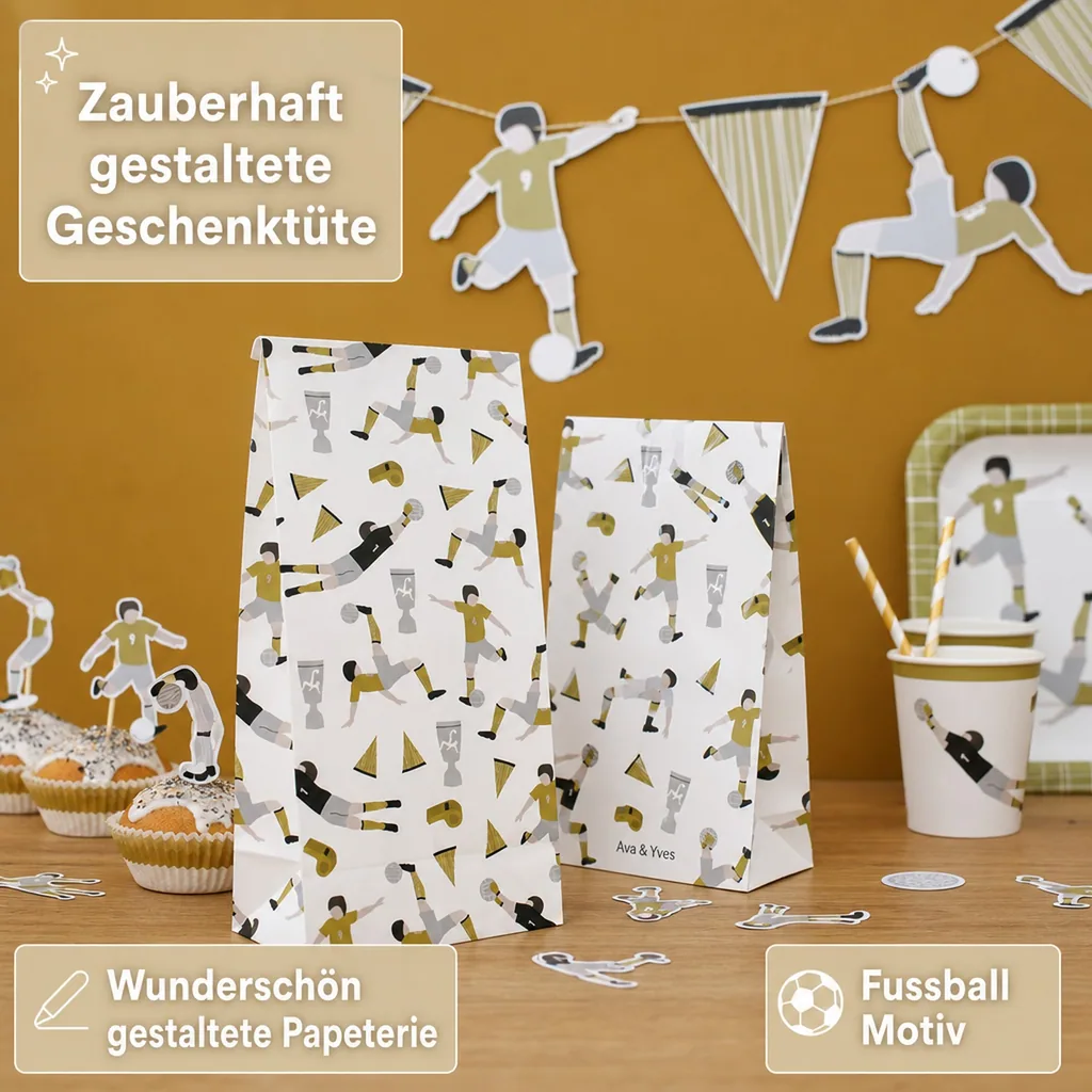 Ava & Yves Geschenk Papiertüten Fussball