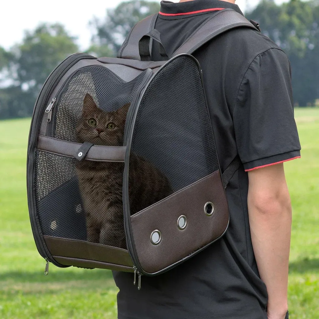 Hunderucksack Katzenrucksack klappbar mit atmungsaktivem Netzgewebe Outdoor Faltbarer Raum Katzen Hunde Tragetasche Max.