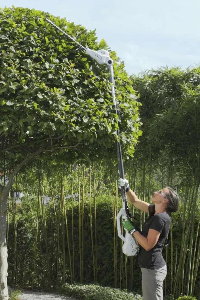 Akku Teleskop 3 in 1 Gartenset - bestehend aus Heckenscheren-Kettensägenaufsatz mit Akku und Ladegerät