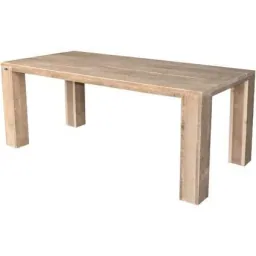Robuster Gerüstholztisch mit breiten Blockbeinen 150/95 cm