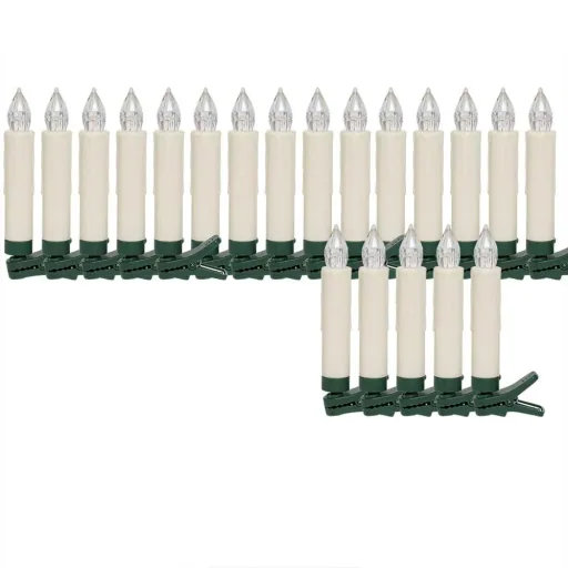 Weihnachtsbeleuchtung - Christbaumkerzen 20 Stück MIT Fernbedienung