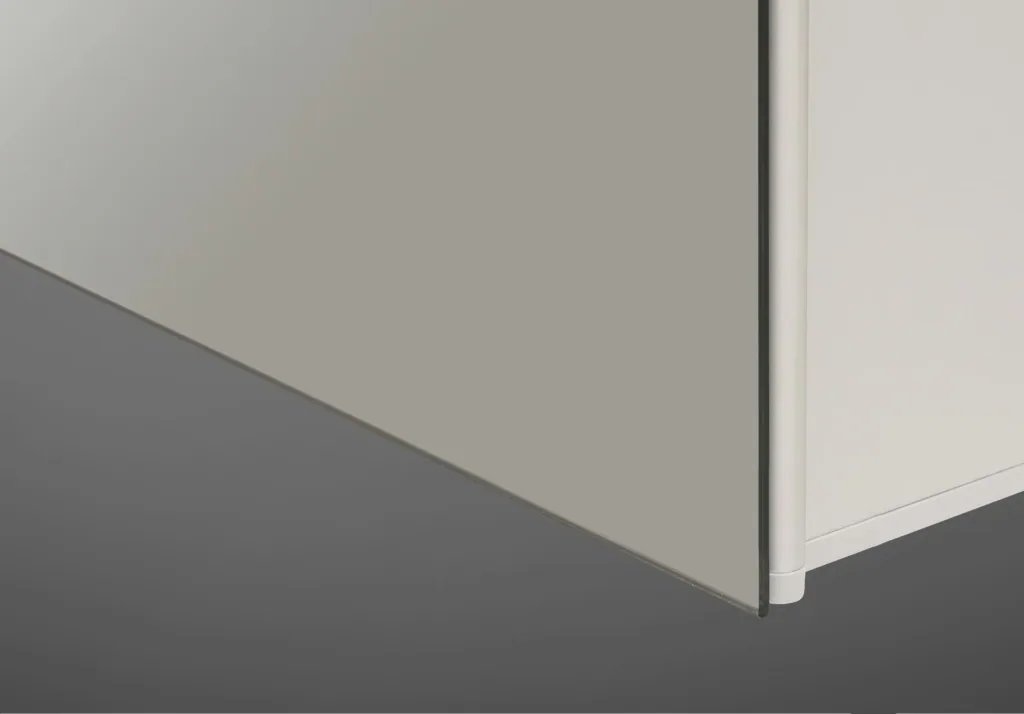 Spiegelschrank Bad mit Beleuchtung, "Mirage" - 50 x 70 cm - Lichtfarbe neutralweiß - Aluminiumkorpus