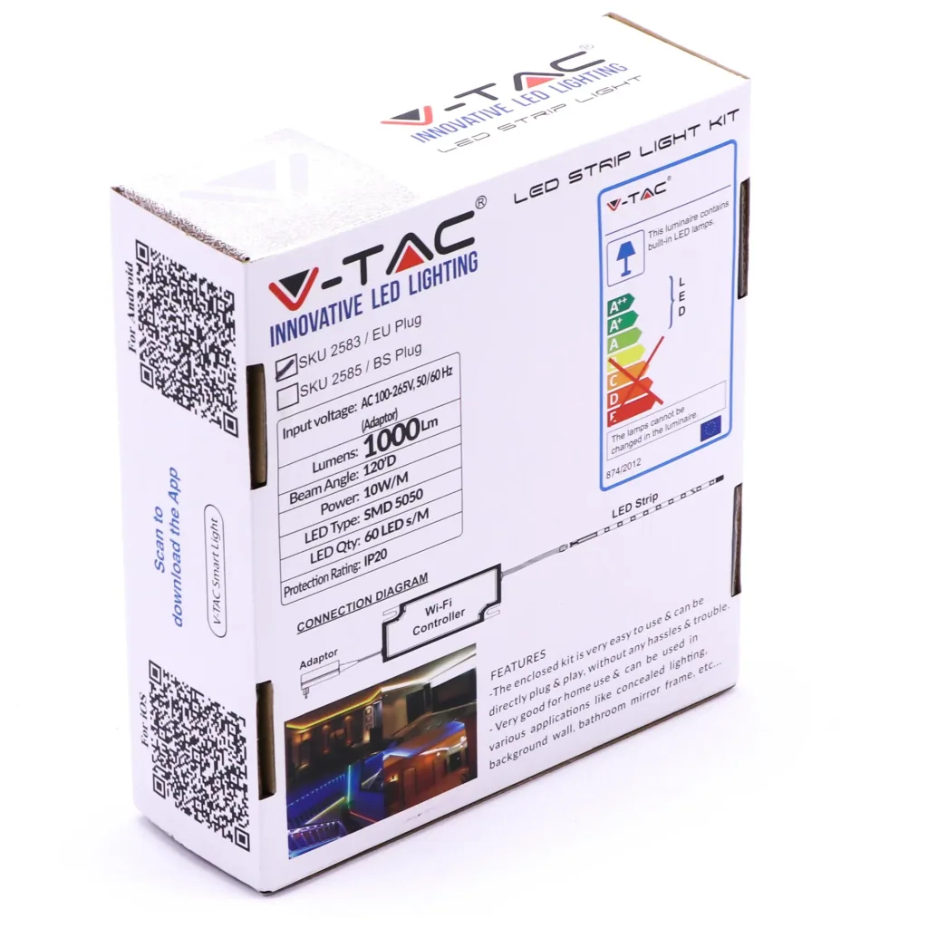 Smarthome VT-5050 Wifi LED-Streifen RGB - 5M - Funktioniert mit Amazon Alexa und Google Home Assistant