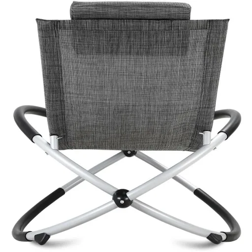 Klappbare Liege mit Schaukelfunktion - grau - 170x75x82 cm