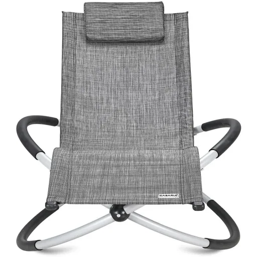 Klappbare Liege mit Schaukelfunktion - grau - 170x75x82 cm