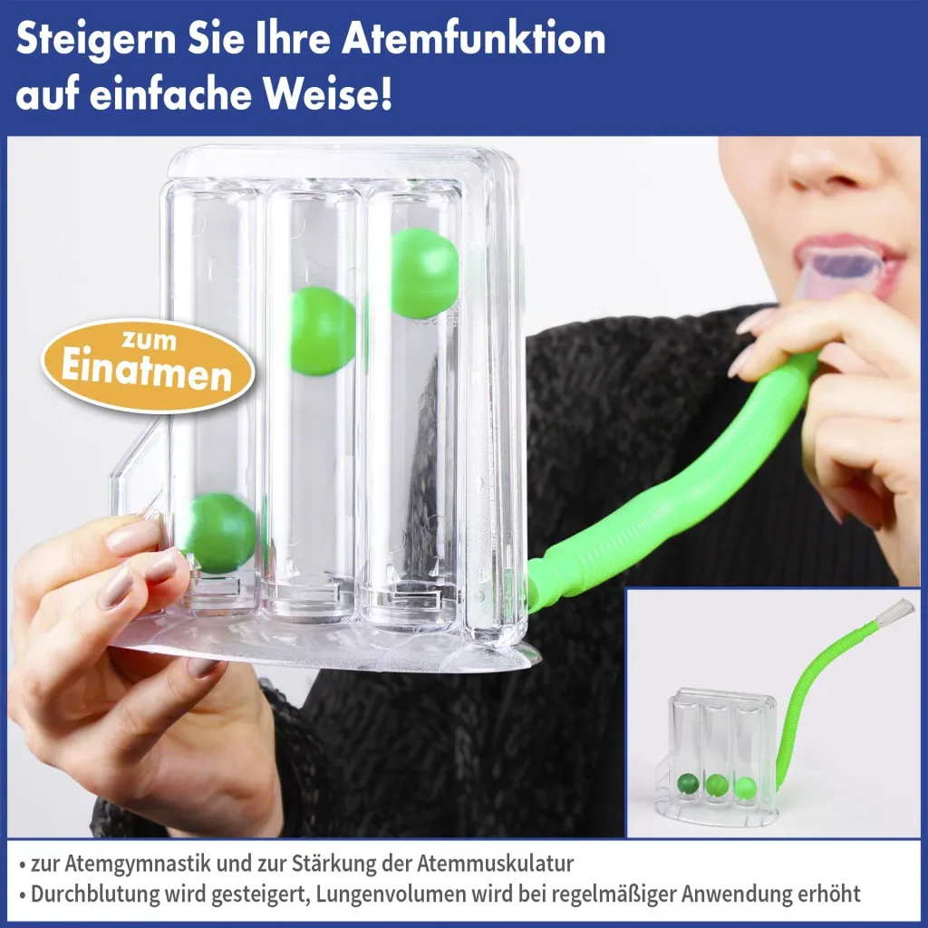 Lungentrainer mit 3-Kammersystem