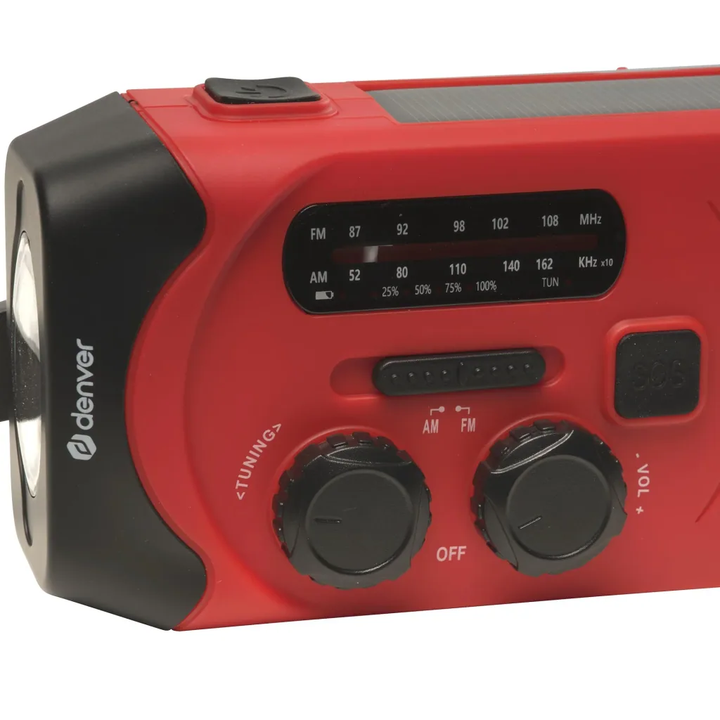 Tragbares Solar Kurbel Radio mit Taschenlicht, Akku- und Batteriebetrieb