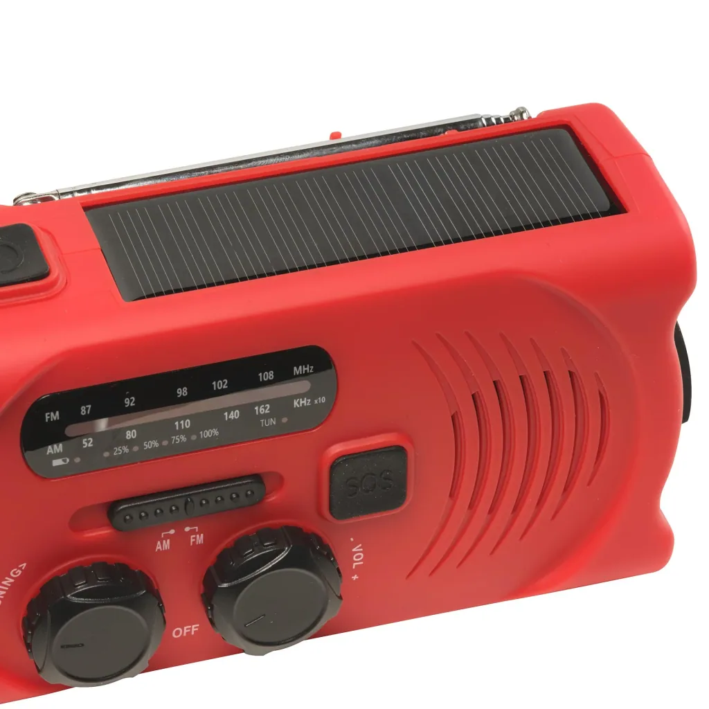 Tragbares Solar Kurbel Radio mit Taschenlicht, Akku- und Batteriebetrieb