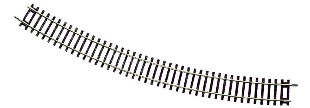 12 Stück Gebogenes Gleis R6, Radius 604,4 mm, Bogenwinkel 30°