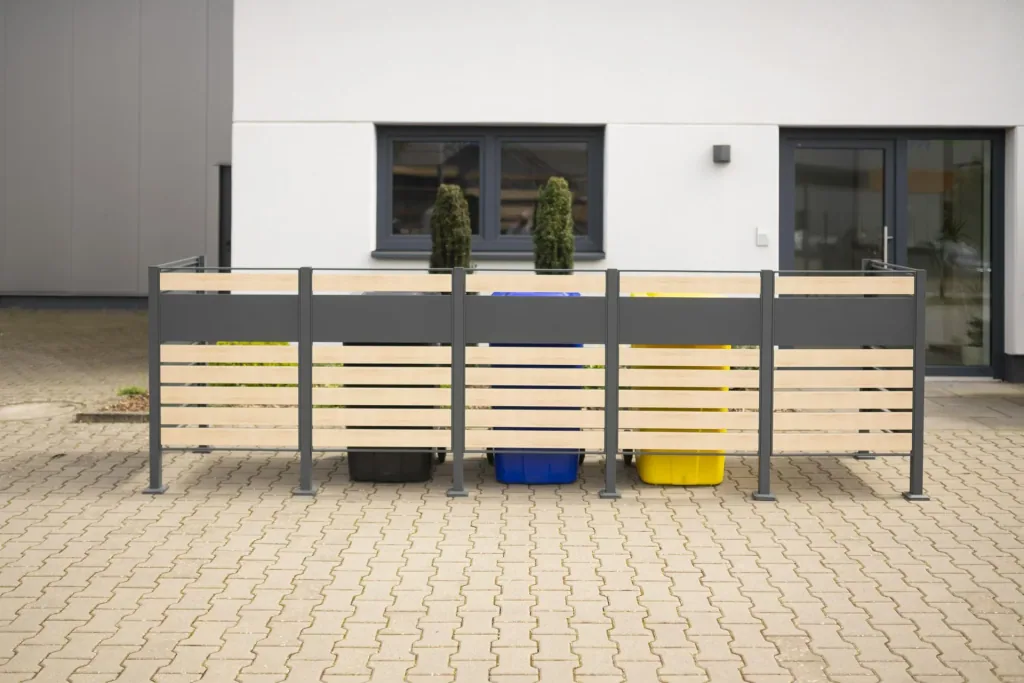 Mülltonnenverkleidung Planum 5er Box, 120 cm, holzoptik