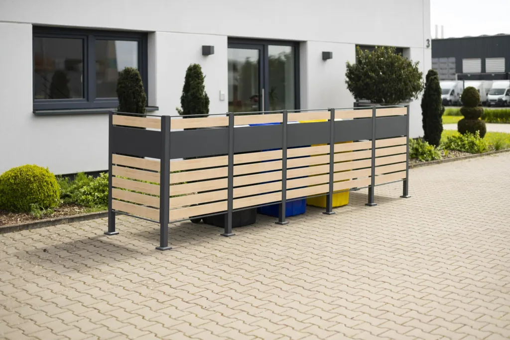 Mülltonnenverkleidung Planum 5er Box, 120 cm, holzoptik