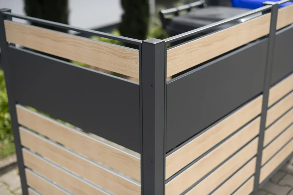 Mülltonnenverkleidung Planum 5er Box, 120 cm, holzoptik