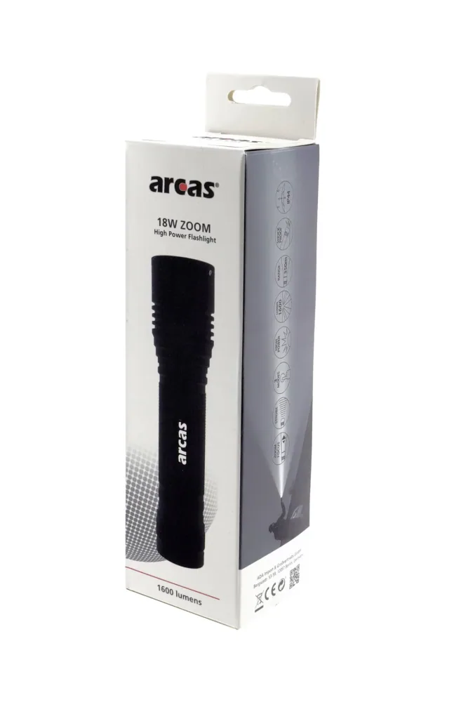 Hochleistungstaschenlampe ARCAS 18 Watt aus stabilem Aluminium, 1600 Lumen
