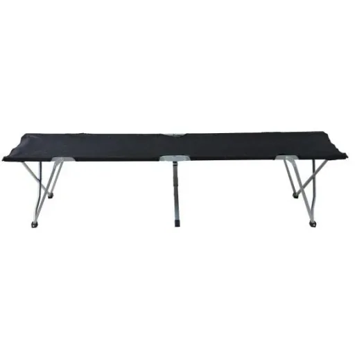 Feldbett Campingbett Liege Klappbett mit Tasche Schwarz