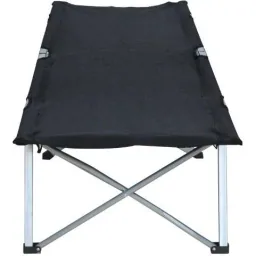 Feldbett Campingbett Liege Klappbett mit Tasche Schwarz
