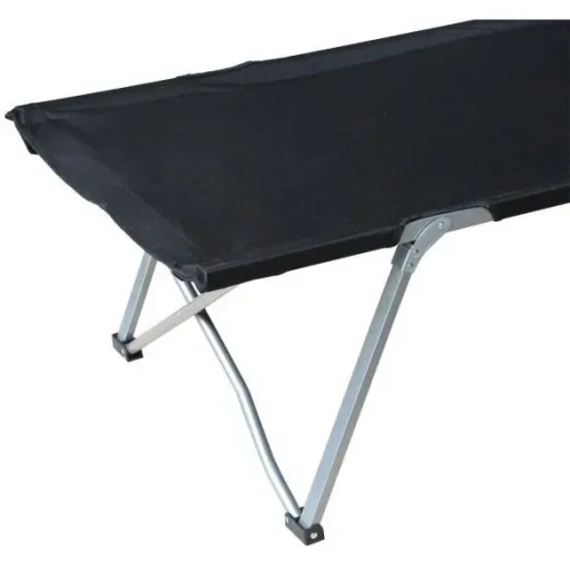 Feldbett Campingbett Liege Klappbett mit Tasche Schwarz